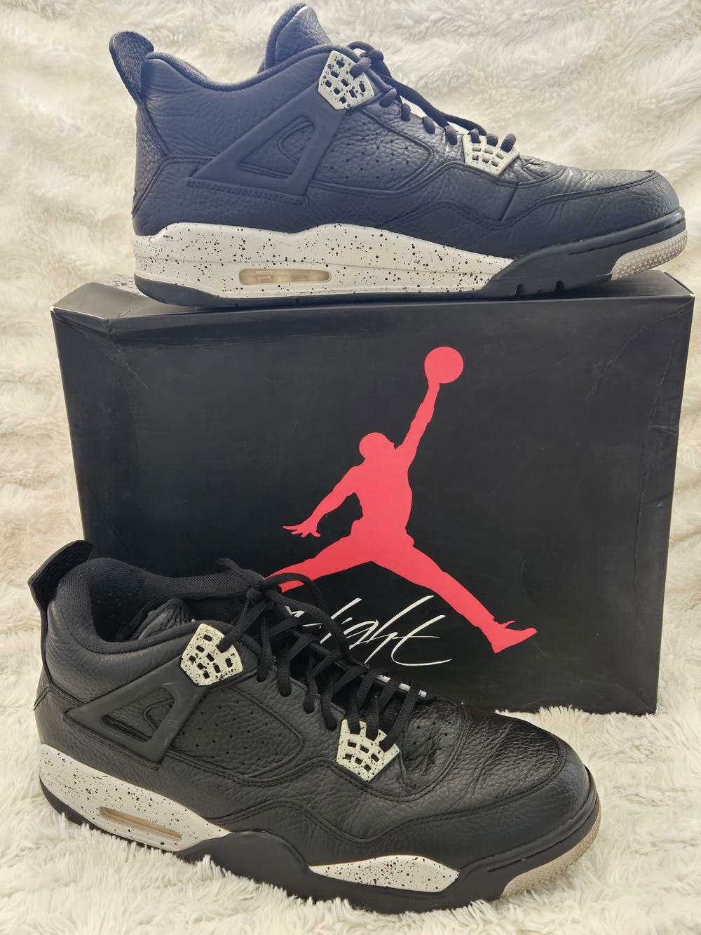 Air Jordan 4 Retro Oreo Black Tech Grey Size 13